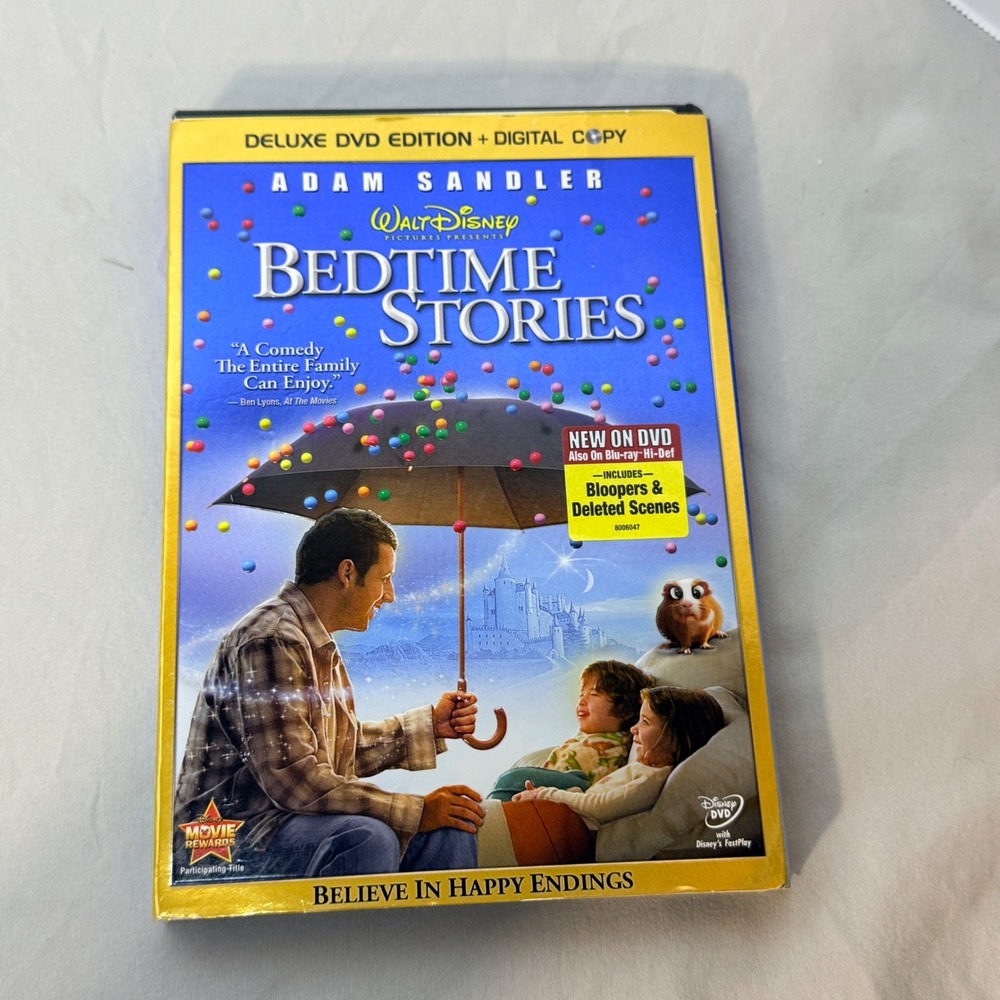 Bedtime Stories DVD Deluxe Edition Adam Sandler Walt Disney Movie with Slipcover